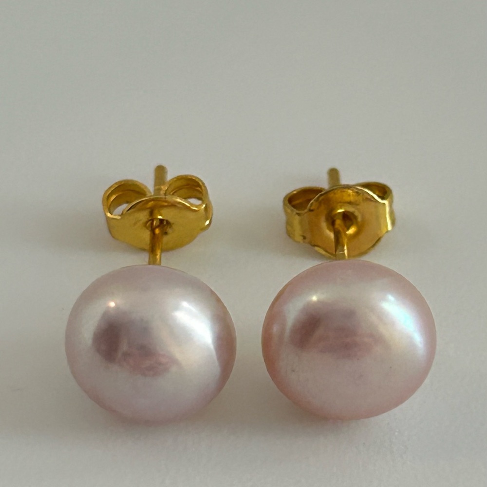 Set of 3 Colors 8-9mm Freshwater Pearl Earrings - Picture 2 of 5